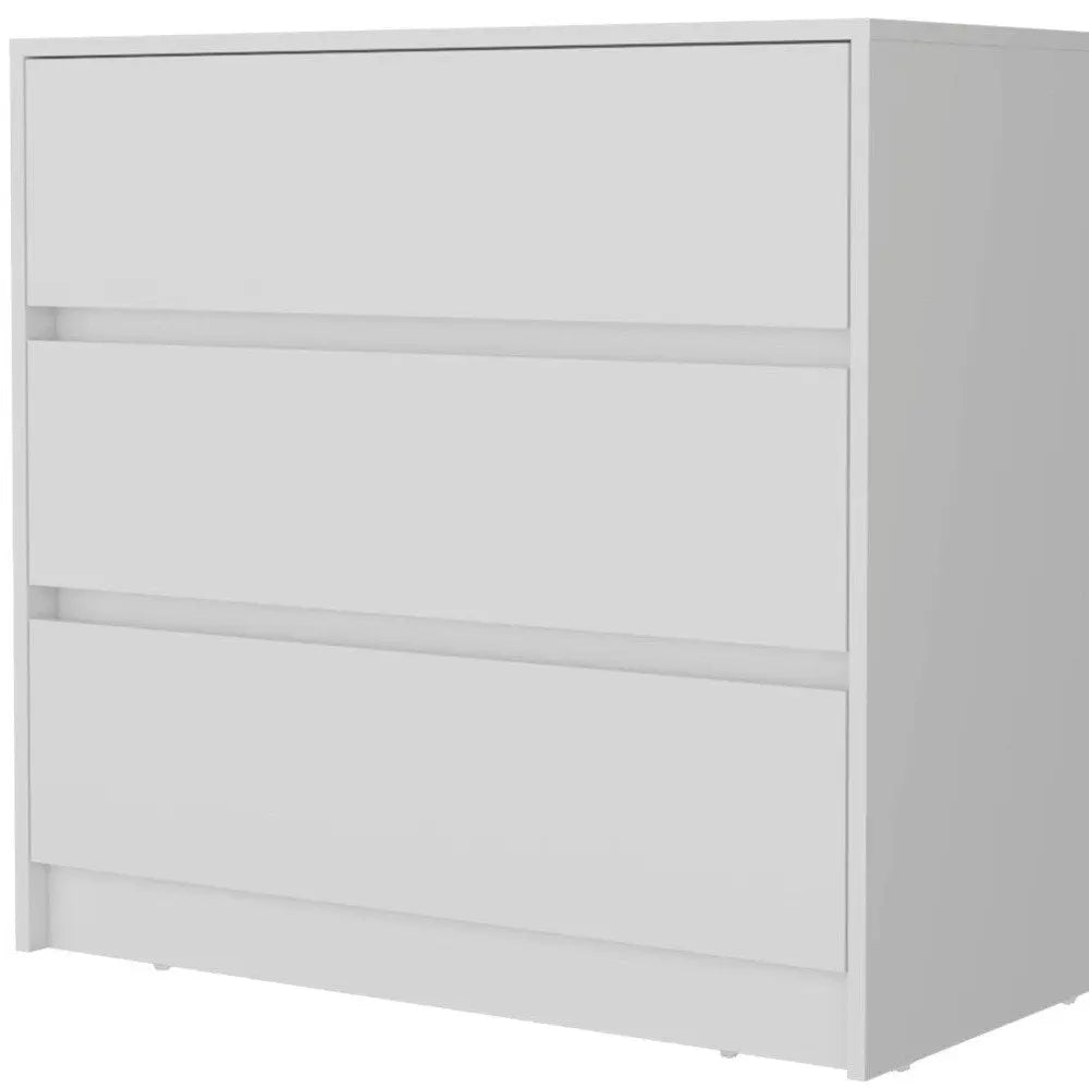 33" White Three Drawer Dresser HomeRoots