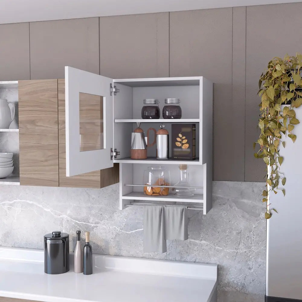 20" White Accent Cabinet With Two Shelves HomeRoots