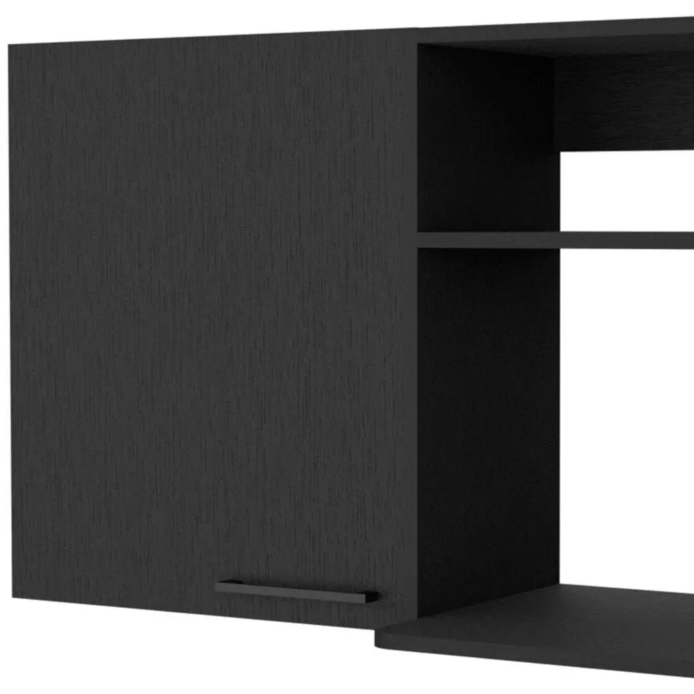 39" Black Accent Cabinet With Two Shelves HomeRoots