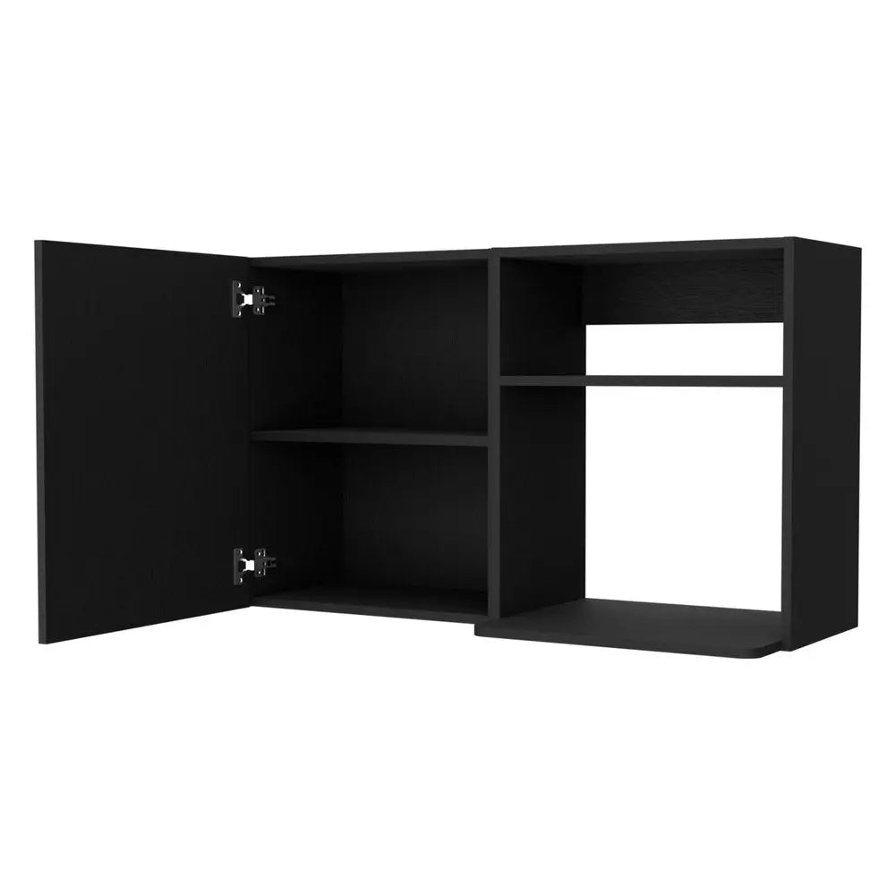 39" Black Accent Cabinet With Two Shelves HomeRoots
