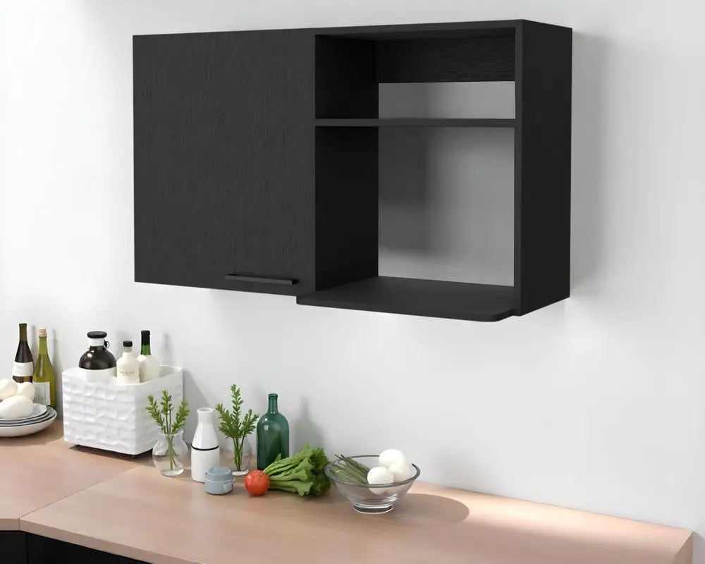 39" Black Accent Cabinet With Two Shelves HomeRoots