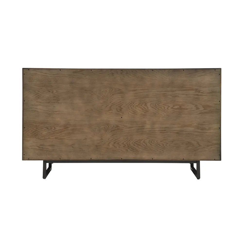 60" Dark Brown Solid Wood Six Drawer Double Dresser HomeRoots