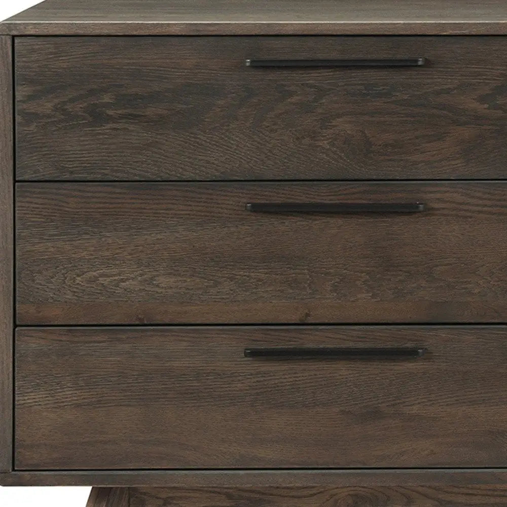 63" Dark Brown Solid Wood Six Drawer Double Dresser HomeRoots