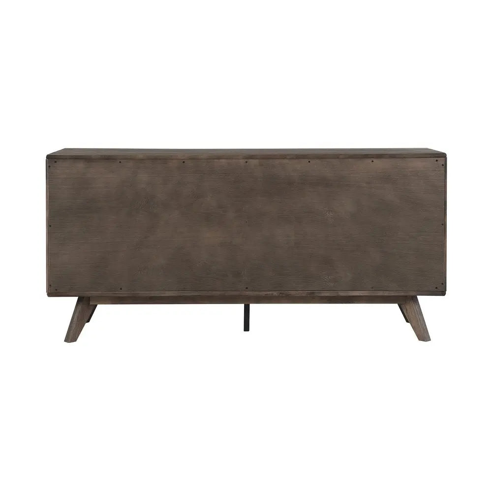 63" Dark Brown Solid Wood Six Drawer Double Dresser HomeRoots