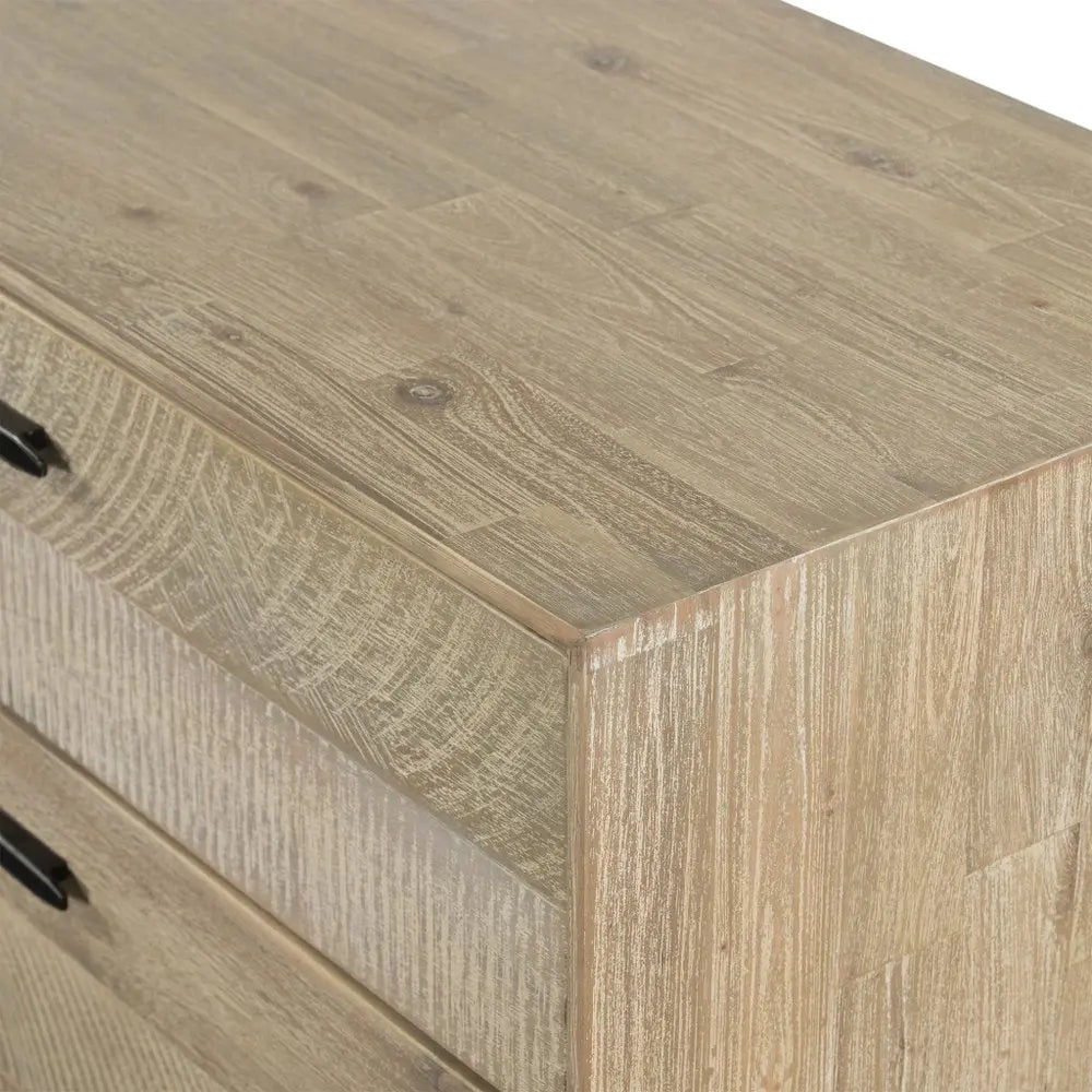 63" Brown Solid Wood Six Drawer Double Dresser HomeRoots