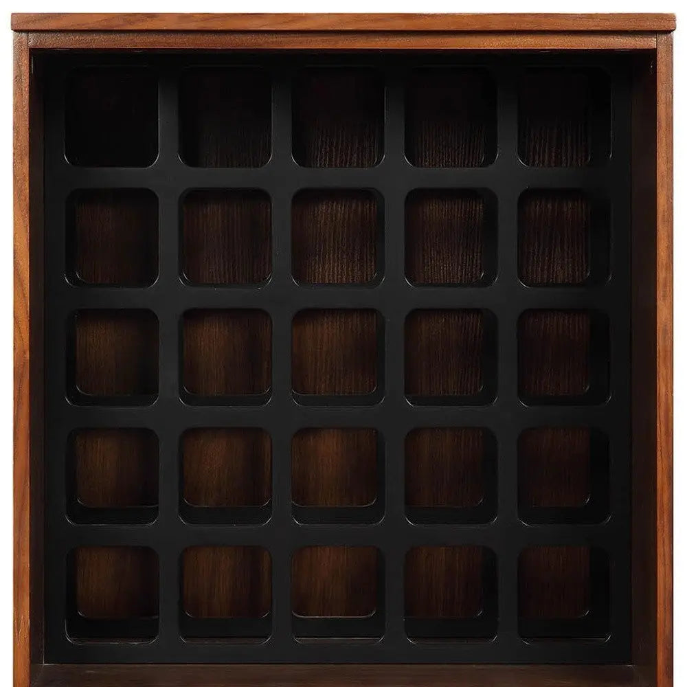 52" Brown And Black Wood Bar Cabinet With Three Drawers - NOVA HOME FURNITURE