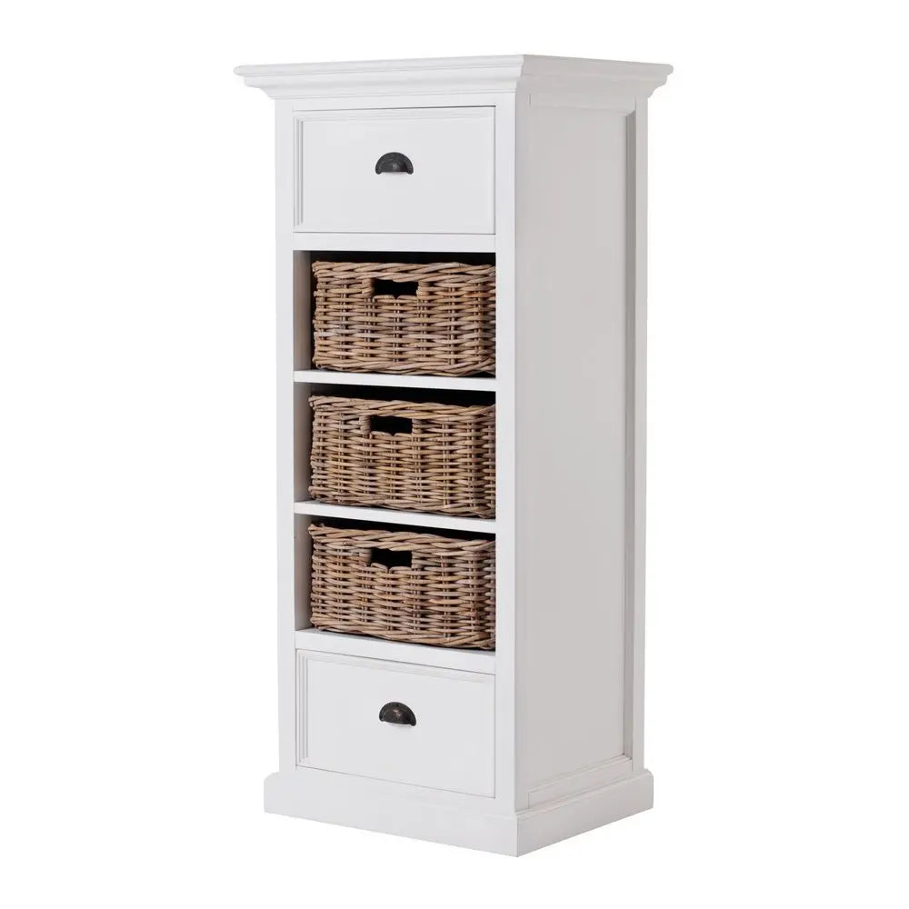 52" White Two Drawer Storage Cabinet With Baskets - NOVA HOME FURNITURE