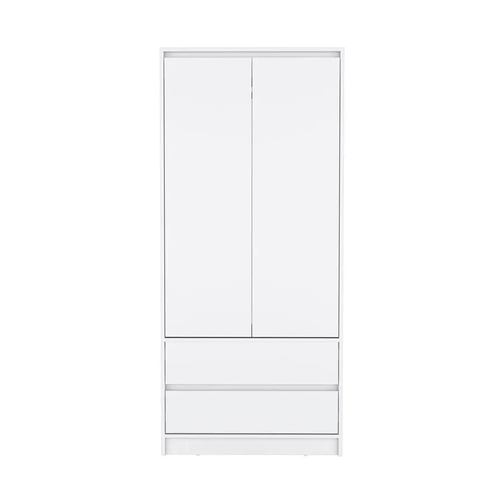 71" White Wood Two Door Two Drawer Combo Dresser HomeRoots