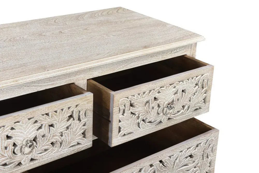 35" Gray Solid Wood Six Drawer Chest HomeRoots