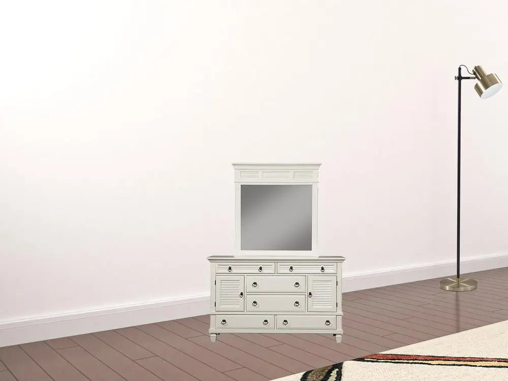 62" White Solid Wood Six Drawer Double Dresser HomeRoots