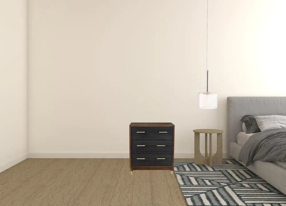 35" Brown and Black Solid Wood Seven Drawer Double Dresser HomeRoots