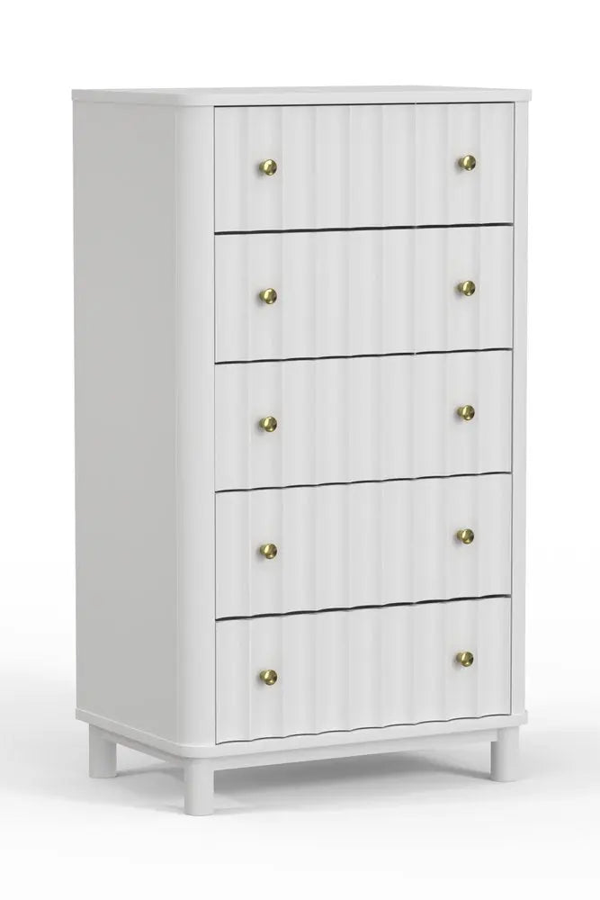 61" White Solid Wood Six Drawer Double Dresser HomeRoots
