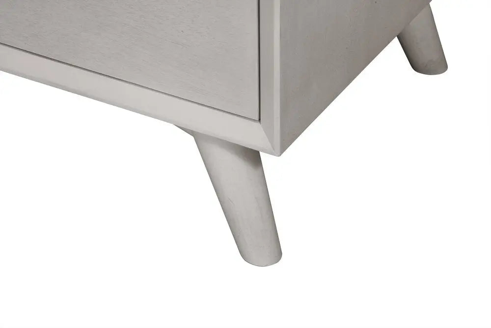 59" Gray Solid Wood Seven Drawer Double Dresser HomeRoots