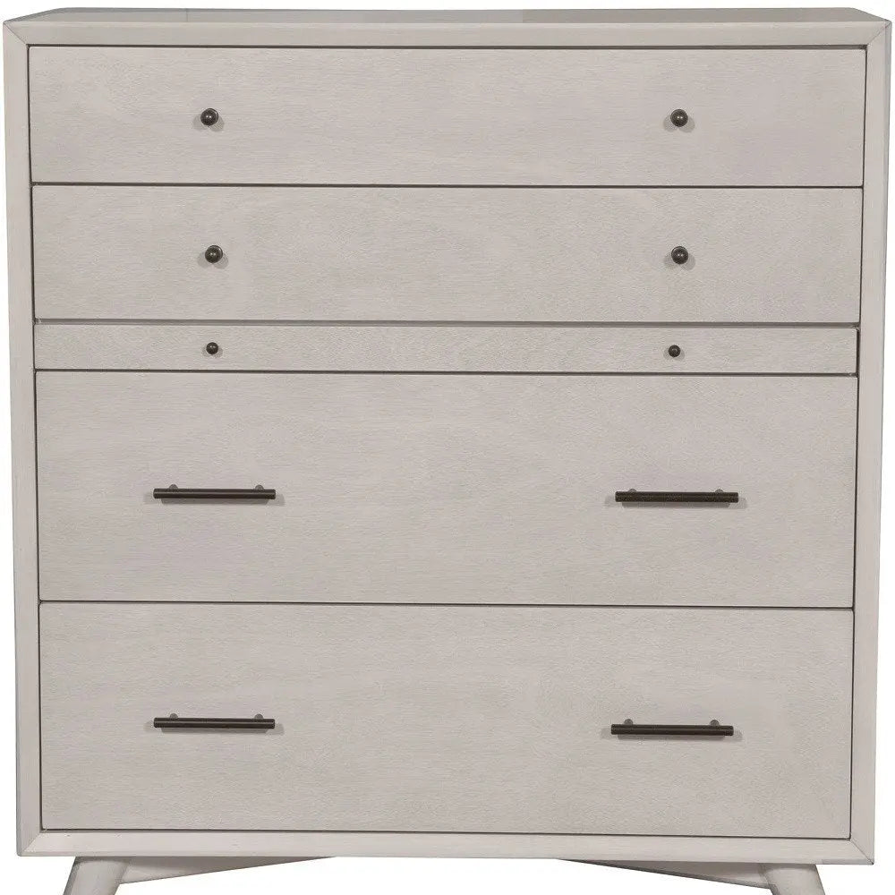 59" Gray Solid Wood Seven Drawer Double Dresser HomeRoots