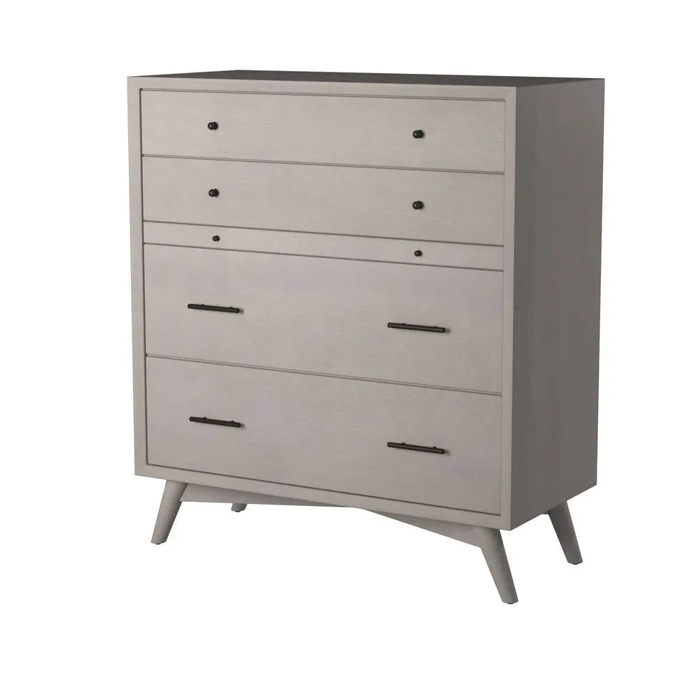 59" Gray Solid Wood Seven Drawer Double Dresser HomeRoots