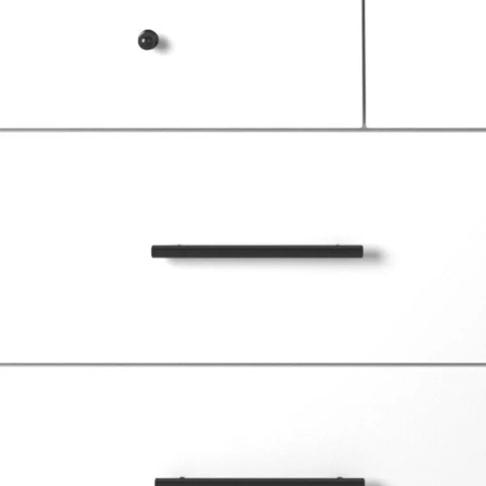 56" White Solid Wood Seven Drawer Double Dresser HomeRoots