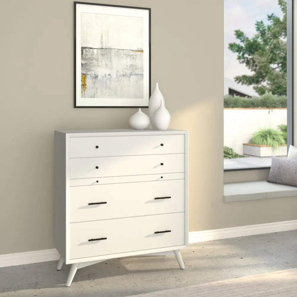 56" White Solid Wood Seven Drawer Double Dresser HomeRoots