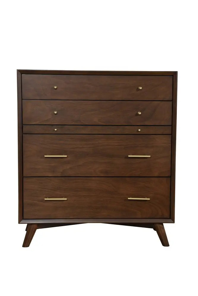 38" Mahogany Solid Wood Four Drawer Chest HomeRoots