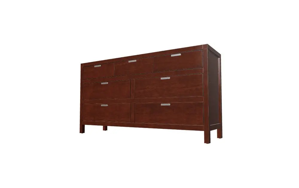 63" Brown Solid Wood Seven Drawer Double Dresser HomeRoots