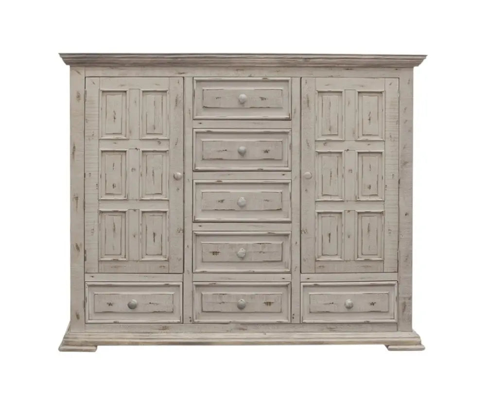 55" White Solid Wood Three Drawer Gentlemans Chest HomeRoots