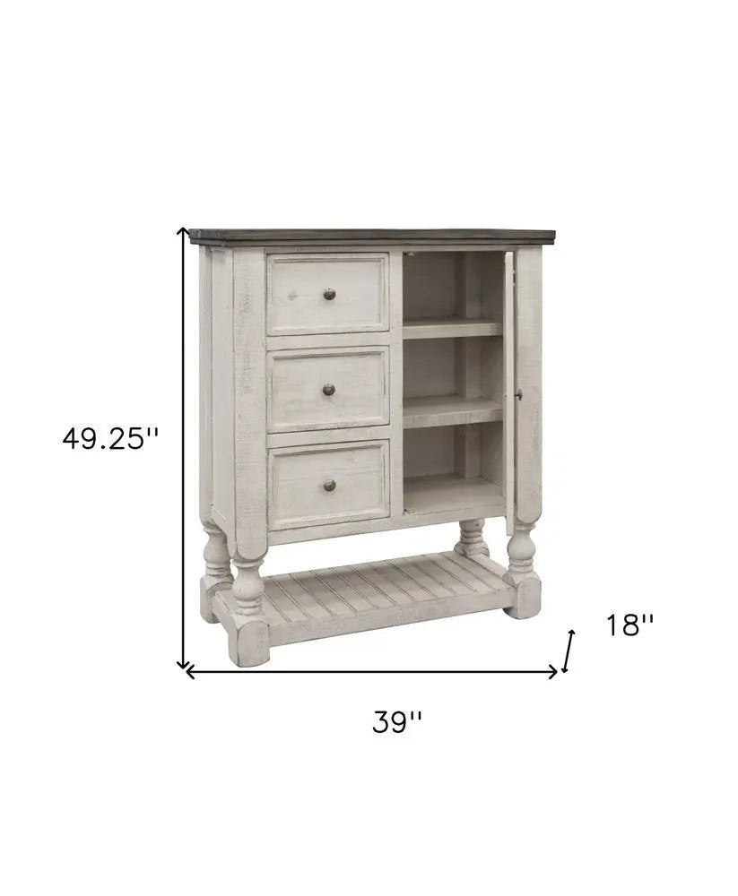 62" Gray and Ivory Solid Wood Six Drawer Triple Dresser HomeRoots