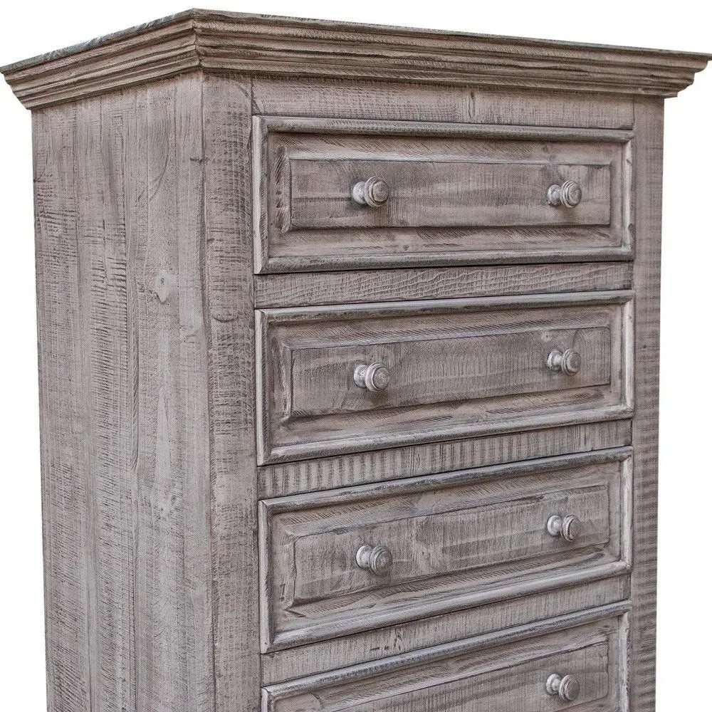 69" Gray Solid Wood Six Drawer Triple Dresser HomeRoots