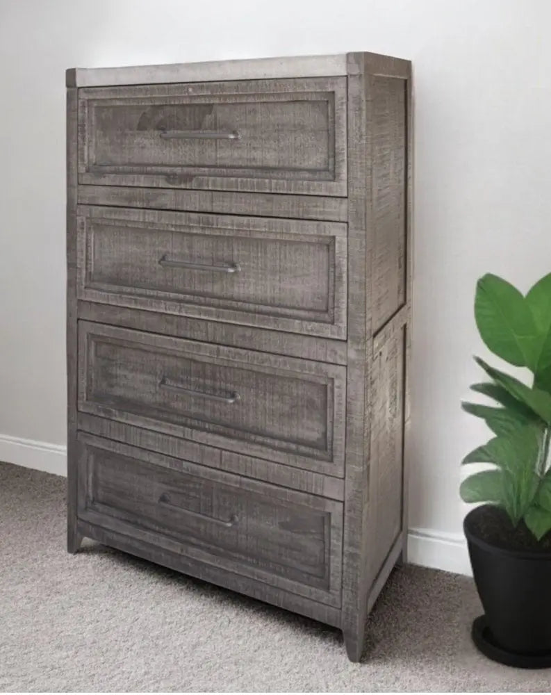 62" Gray Solid Wood Seven Drawer Triple Dresser HomeRoots