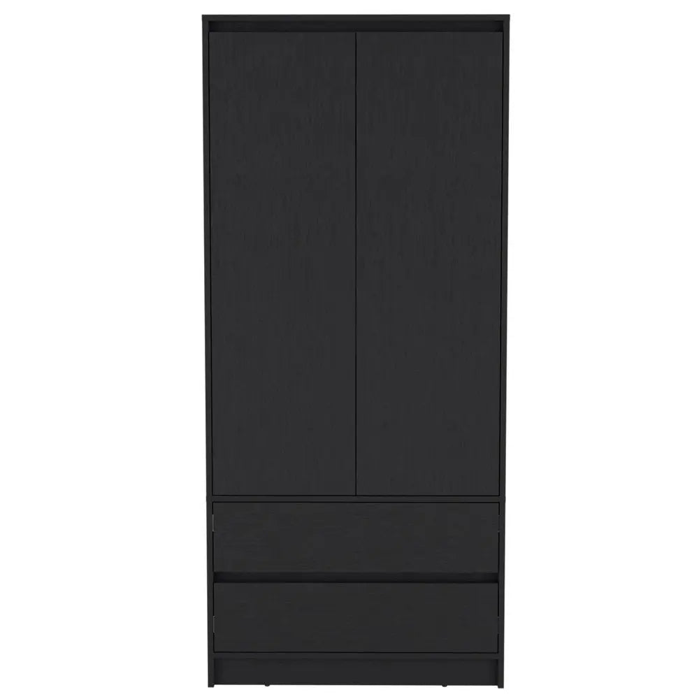 32" Black Two Drawer Combo Dresser HomeRoots