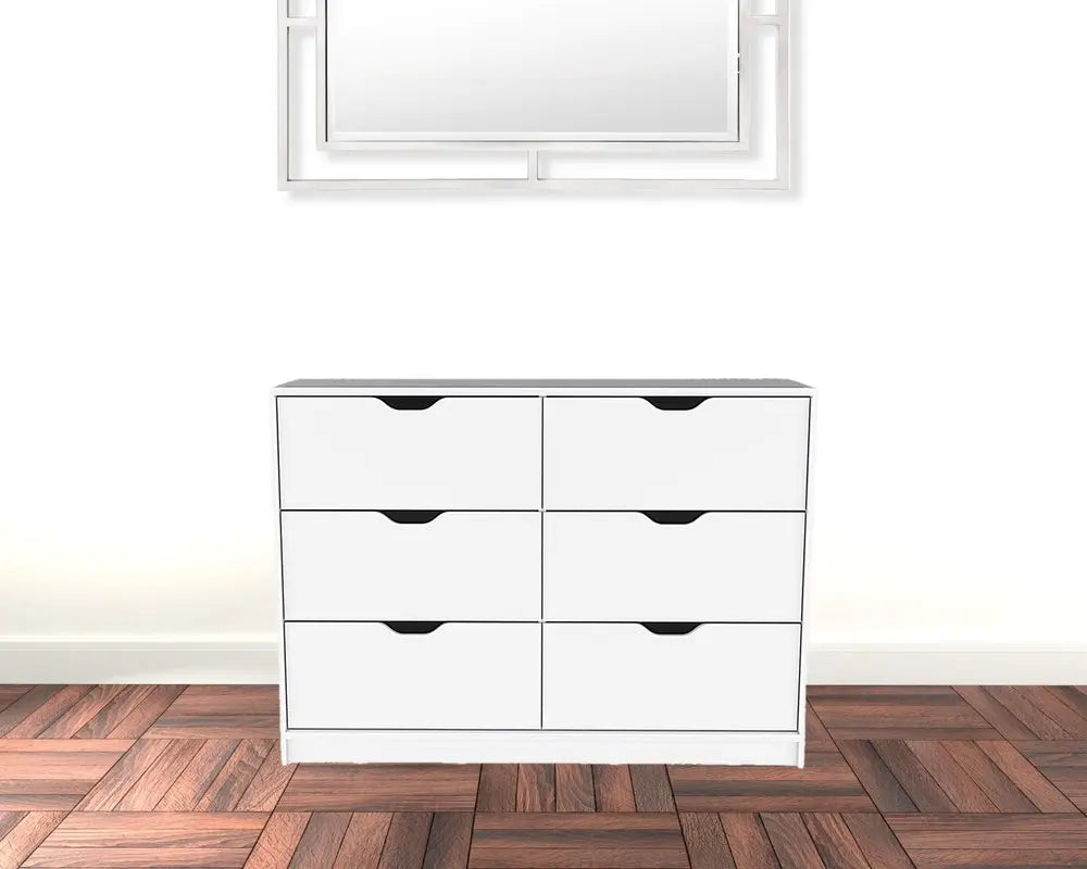 42" White Four Drawer Dresser HomeRoots