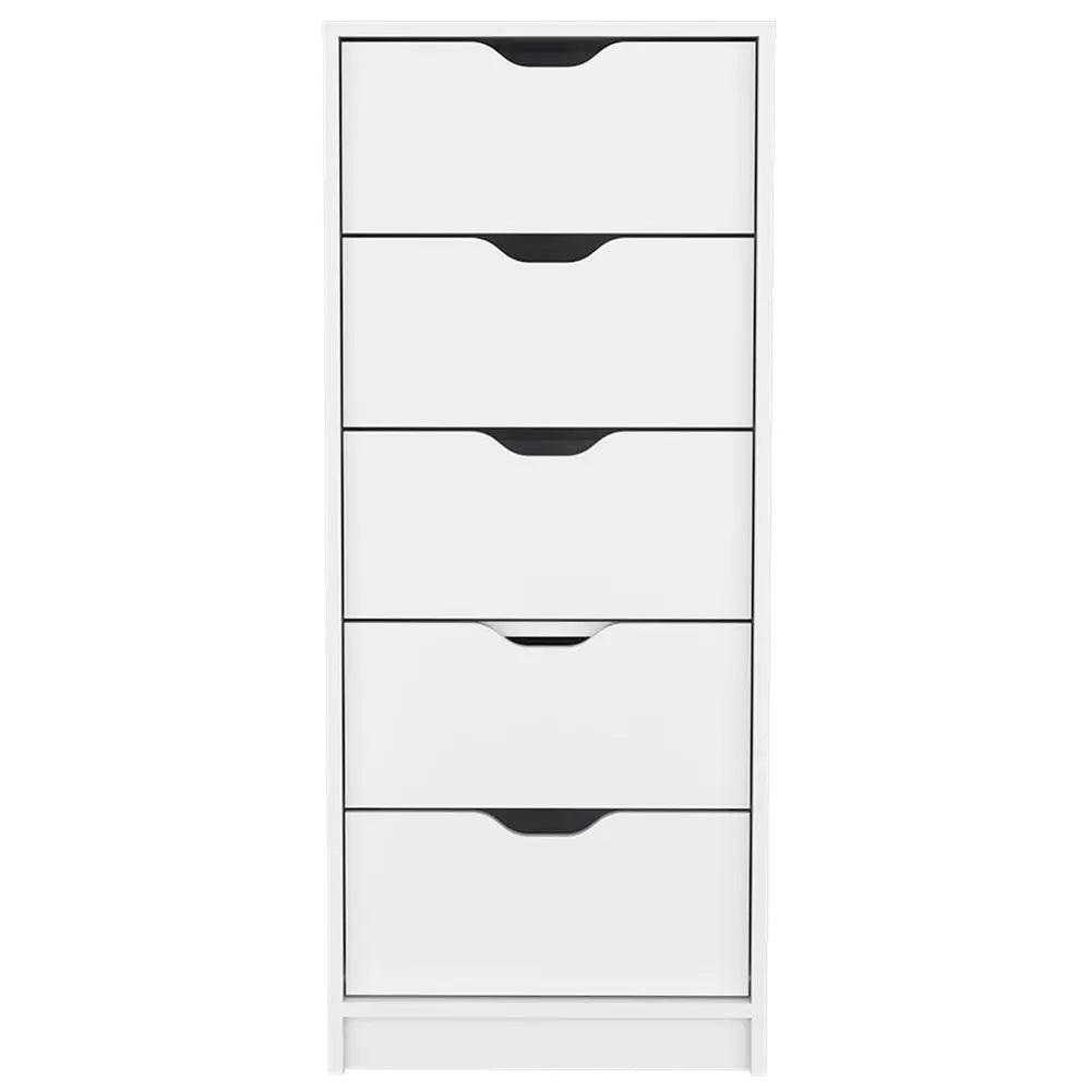 18" White Five Drawer Standard Chest HomeRoots