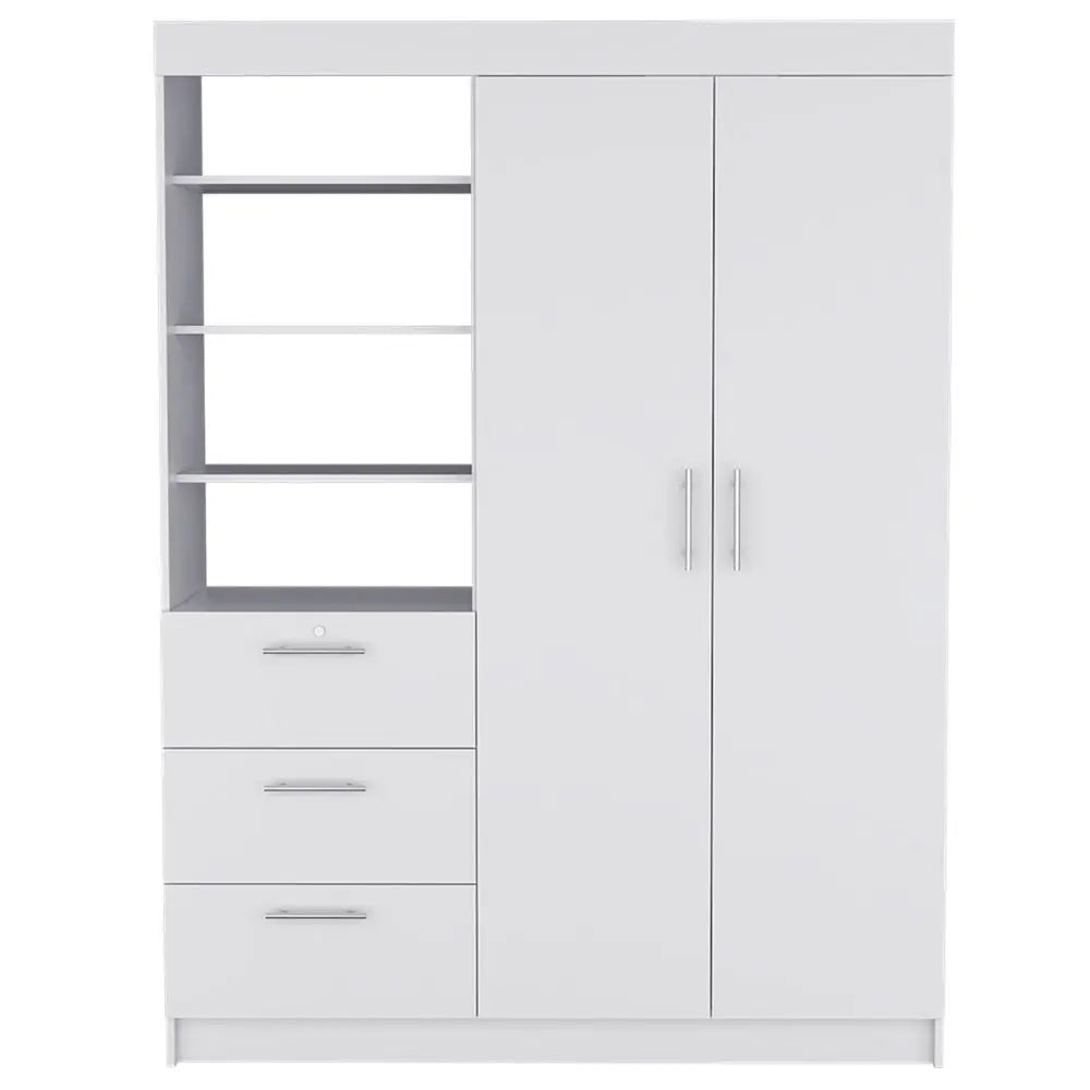 59" White Three Drawer Combo Dresser HomeRoots