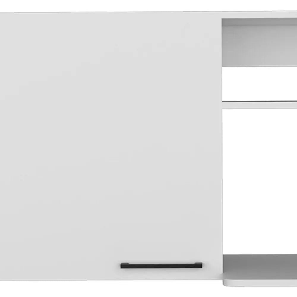 39" White Wood Wall Mounted Accent Cabinet With Single Door HomeRoots