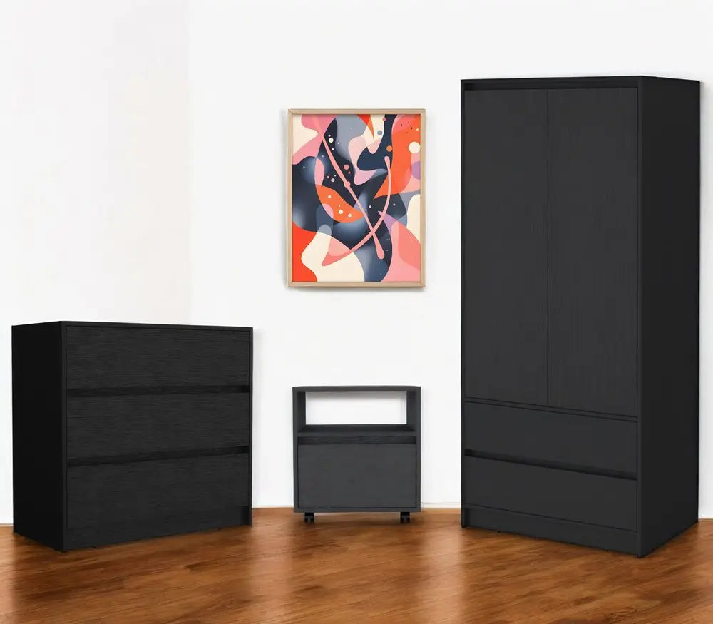 Three Piece Black Bedroom Set HomeRoots