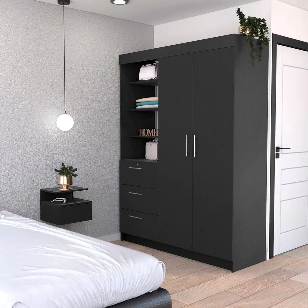Two Piece Black Bedroom Set HomeRoots