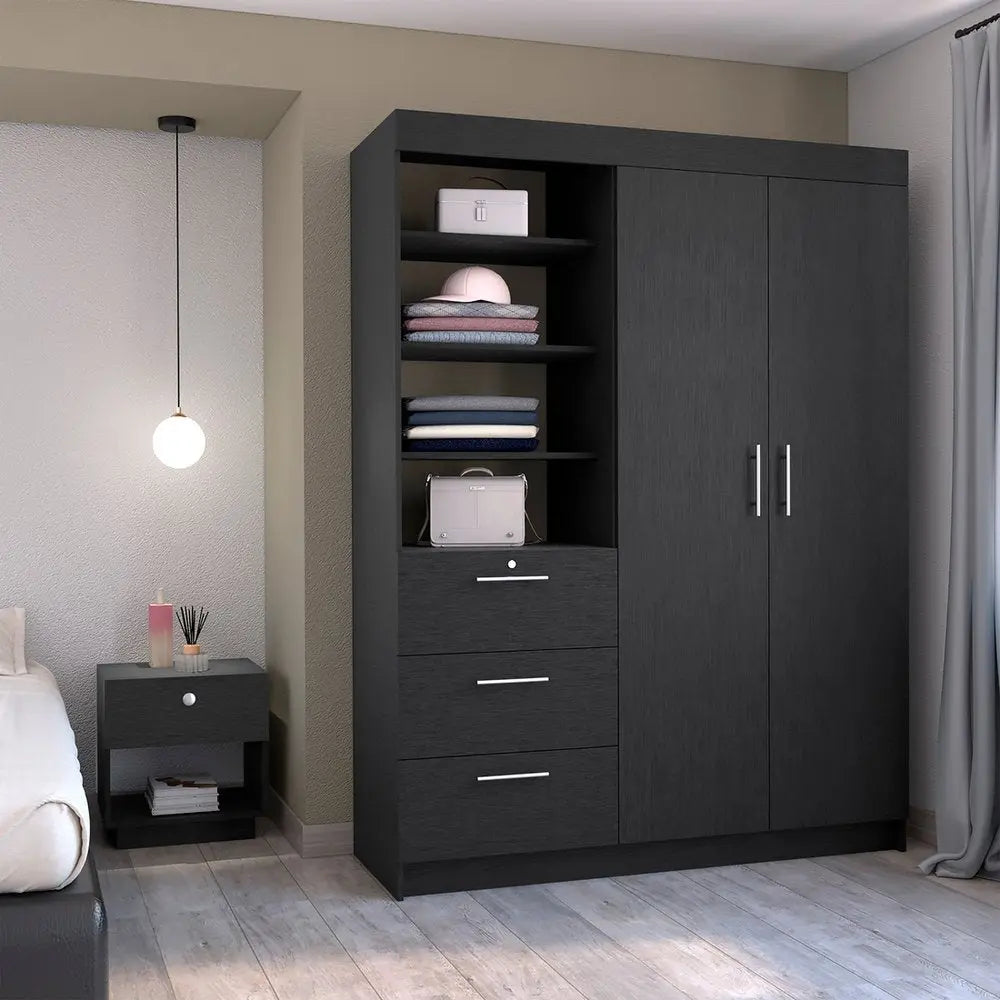 Two Piece Black Bedroom Set HomeRoots