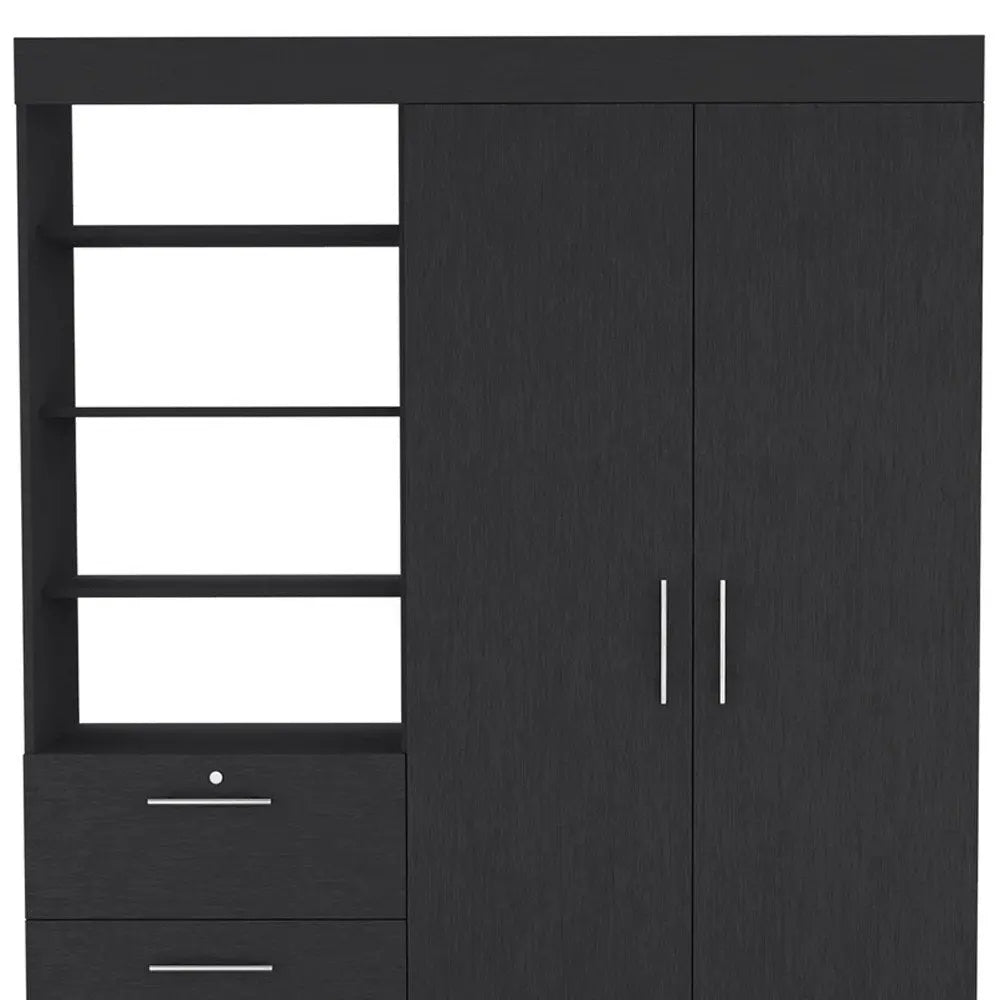 Two Piece Black Bedroom Set HomeRoots