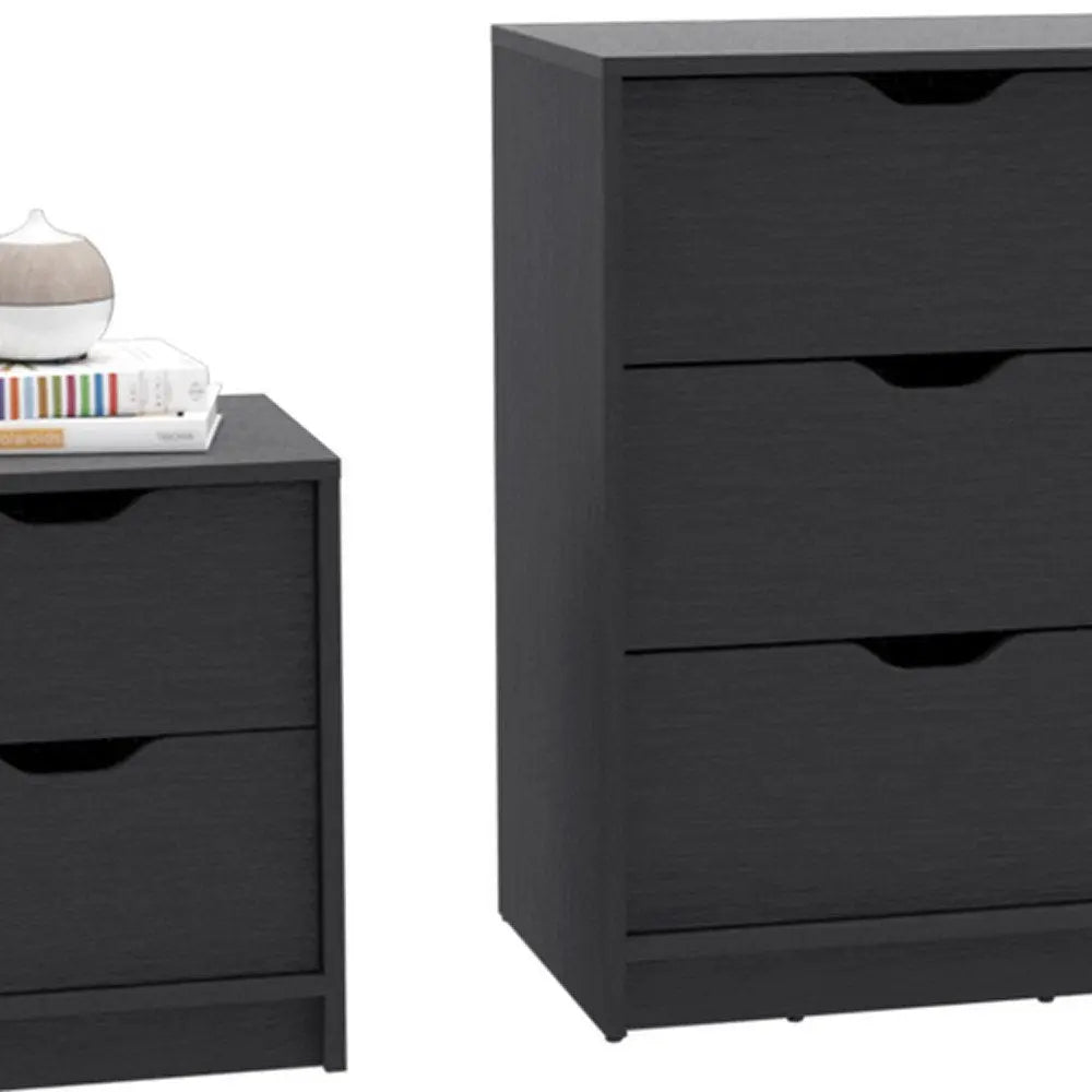 Two Piece Black Bedroom Set HomeRoots