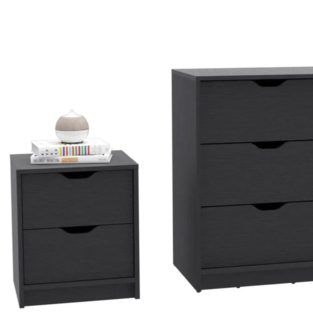 Two Piece Black Bedroom Set HomeRoots