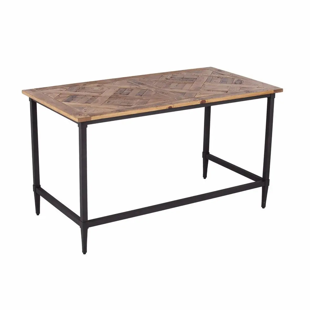 53" Natural And Black Writing Desk - NOBLE HOME INTERIORS