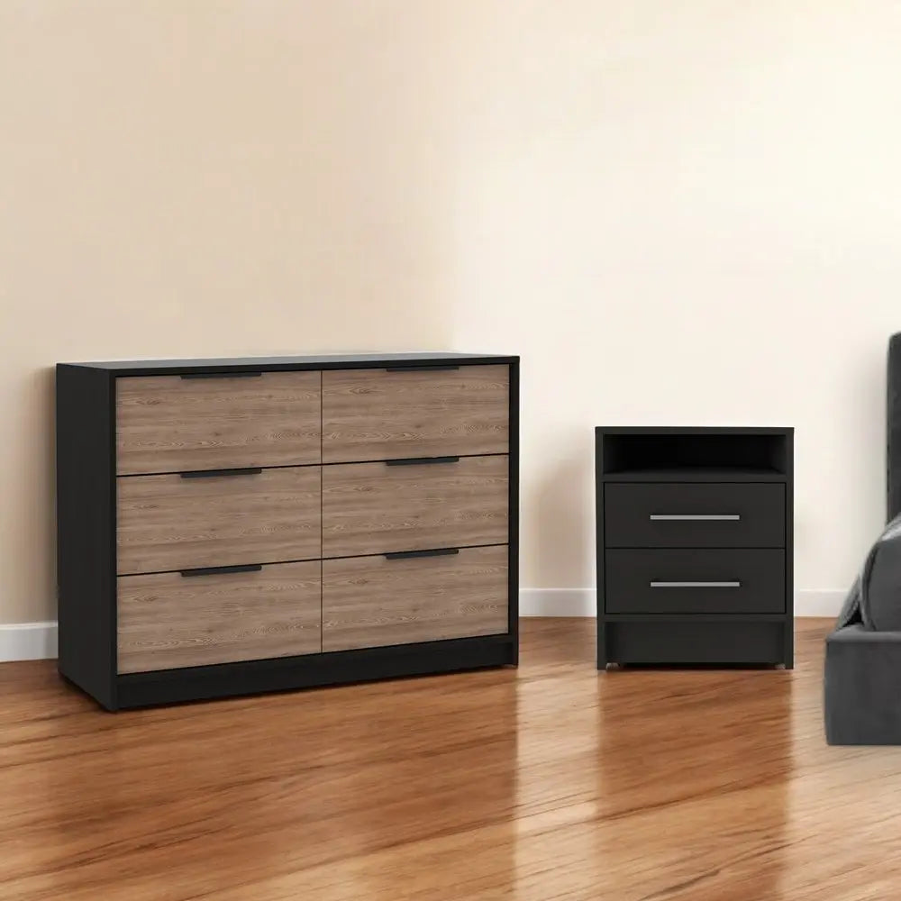 Two Piece Black and Gray Bedroom Set HomeRoots