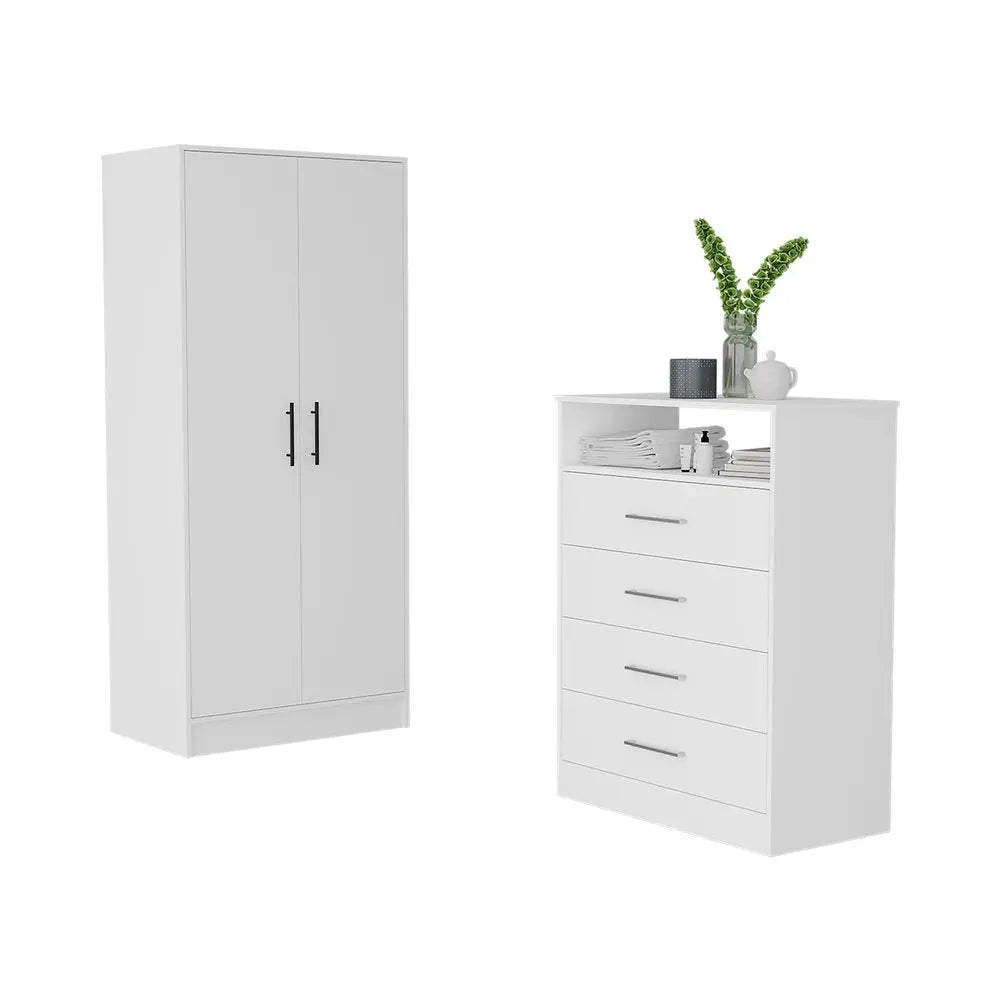 Two Piece White Bedroom Set HomeRoots