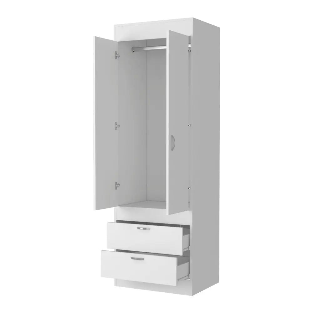 23" White Two Drawer Dresser HomeRoots