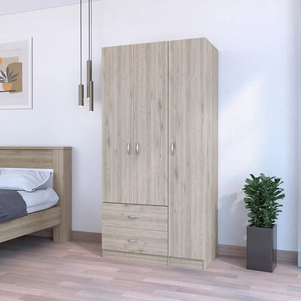 35" Light Gray Two Drawer Combo Dresser HomeRoots