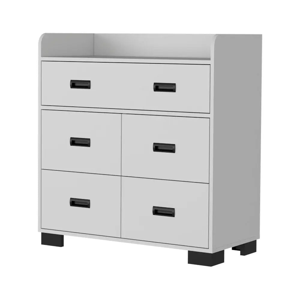 33" White Five Drawer Dresser HomeRoots