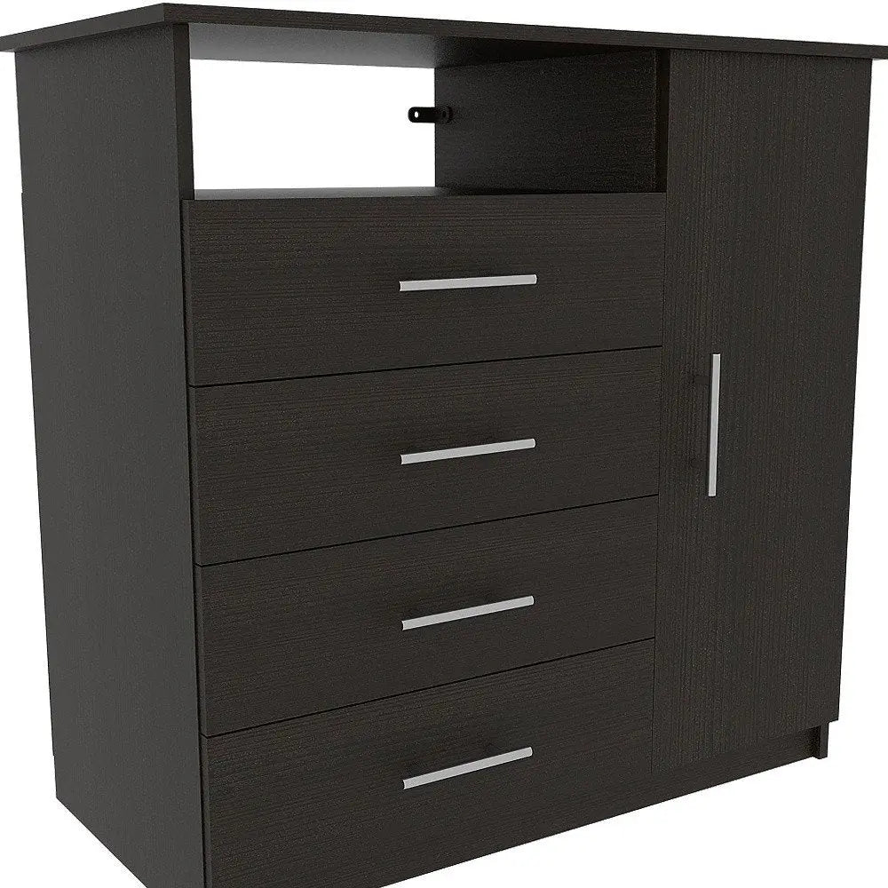 36" Black Four Drawer Dresser HomeRoots