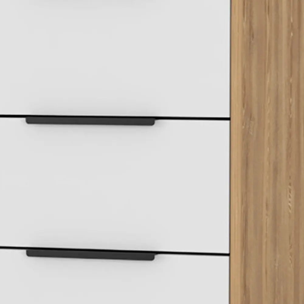 28" White and Gray Three Drawer Dresser HomeRoots