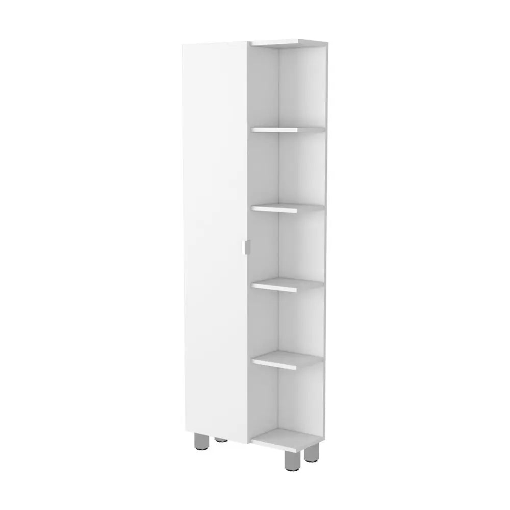 20" White Accent Cabinet With Nine Shelves HomeRoots