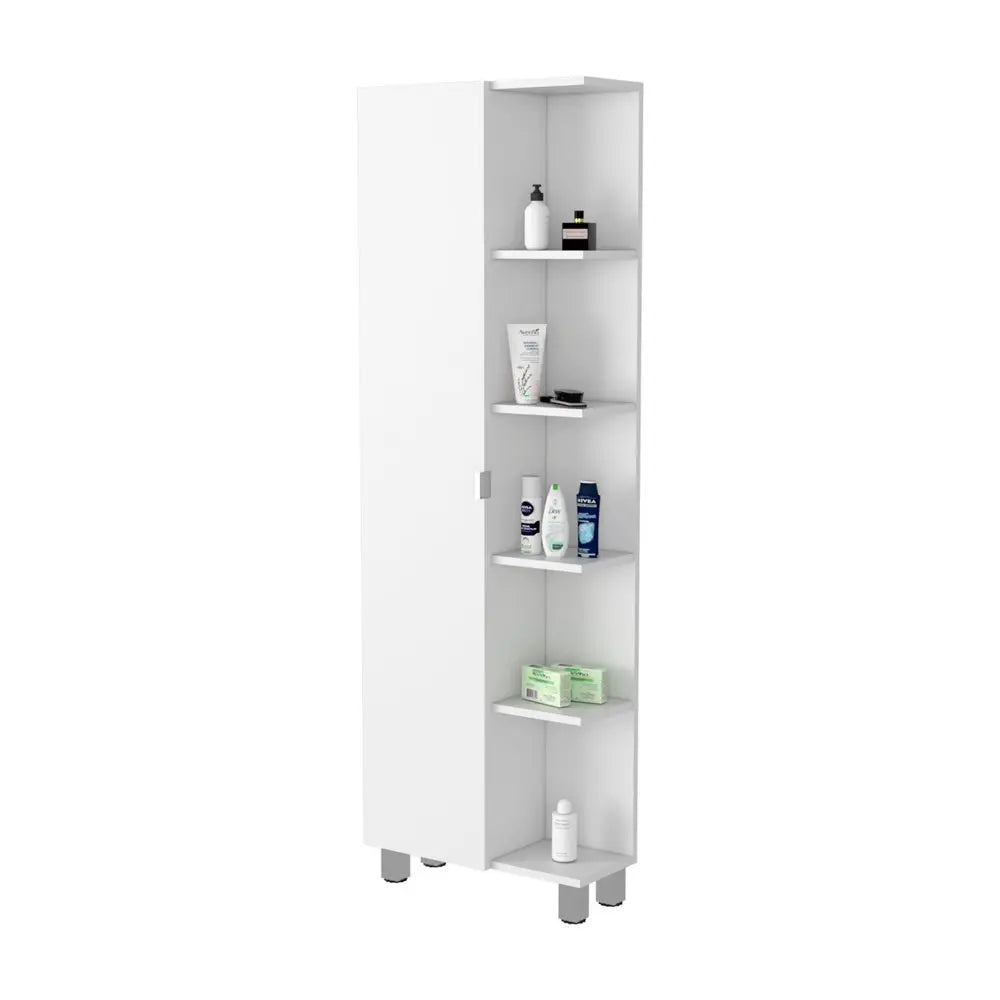 20" White Accent Cabinet With Nine Shelves HomeRoots
