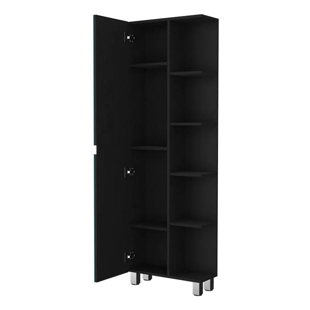 20" Black Accent Cabinet With Nine Shelves HomeRoots