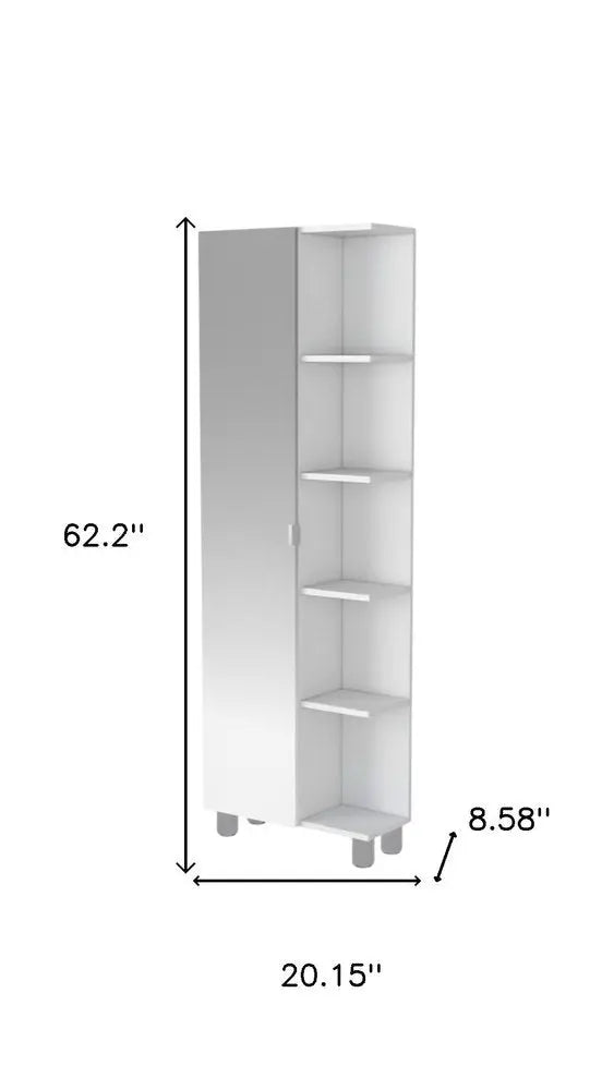 62" White Wood Accent Cabinet With Single Door HomeRoots